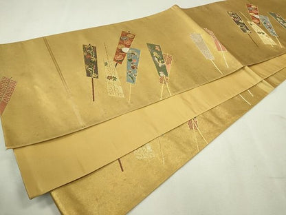 平和屋着物◎六通柄袋帯 花鳥文 金糸 逸品 CAAE7481in