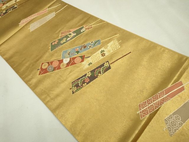 平和屋着物◎六通柄袋帯 花鳥文 金糸 逸品 CAAE7481in