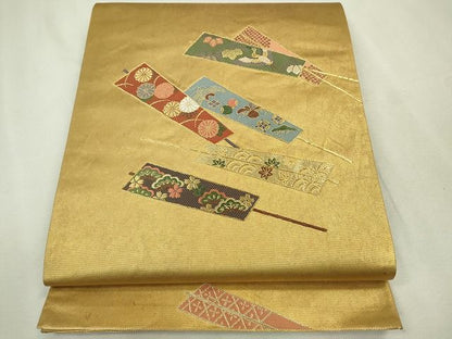 平和屋着物◎六通柄袋帯 花鳥文 金糸 逸品 CAAE7481in