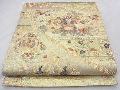 平和屋着物◎六通柄袋帯 唐織 鳳凰名物裂 金銀糸 逸品 BAAJ0447qt