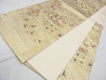 平和屋着物◎六通柄袋帯 唐織 鳳凰名物裂 金銀糸 逸品 BAAJ0447qt