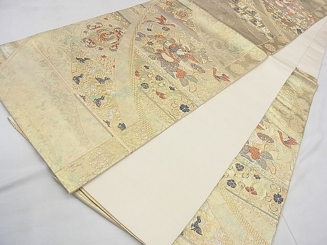 平和屋着物◎六通柄袋帯 唐織 鳳凰名物裂 金銀糸 逸品 BAAJ0447qt