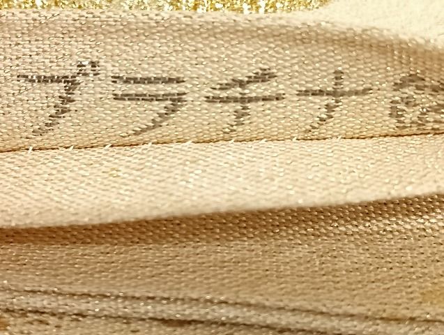 平和屋着物◎民綴れ 六通柄袋帯 道長箔散らし松文 プラチナ箔 正絹 逸品 AAAK5128Bdt