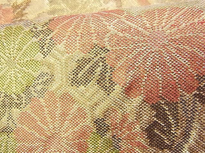平和屋着物◎佐賀錦 六通柄袋帯 草花文 金糸 逸品 BAAI2205wk