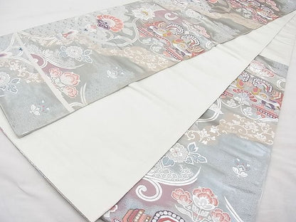 平和屋着物◎六通柄袋帯 唐織 絹の道 銀糸 逸品 BAAI9415sa