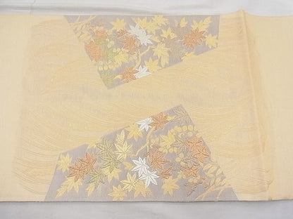 平和屋着物◎太鼓柄袋帯 流水秋草文 金銀糸 逸品 BAAI9411sa