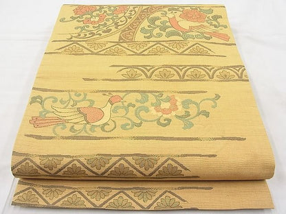平和屋着物◎六通柄袋帯 明日香 花鳥唐草文 逸品 BAAI9421sa