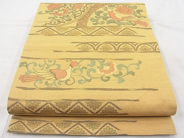 平和屋着物◎六通柄袋帯 明日香 花鳥唐草文 逸品 BAAI9421sa
