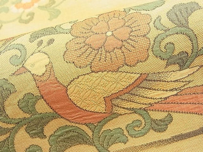 平和屋着物◎六通柄袋帯 明日香 花鳥唐草文 逸品 BAAI9421sa
