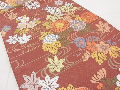 平和屋着物◎六通柄袋帯 唐織 彩華鏡艶 金糸 逸品 BAAI9422sa