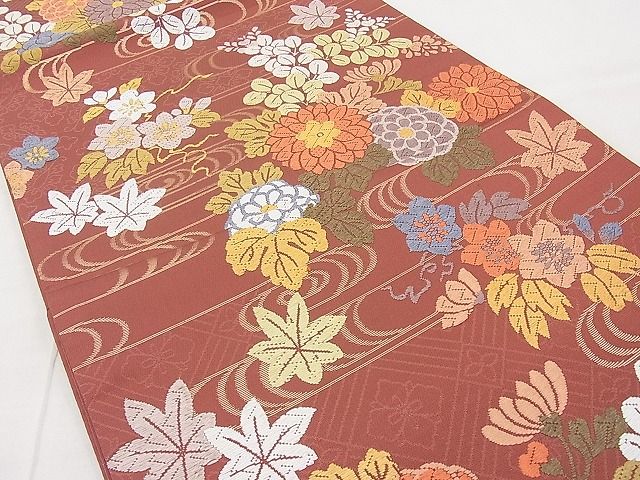 平和屋着物◎六通柄袋帯 唐織 彩華鏡艶 金糸 逸品 BAAI9422sa