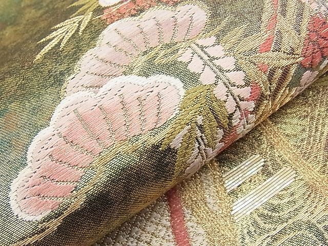 平和屋着物◎六通柄袋帯 唐織 小袖錦 金糸 引箔 逸品 BAAI9425sa