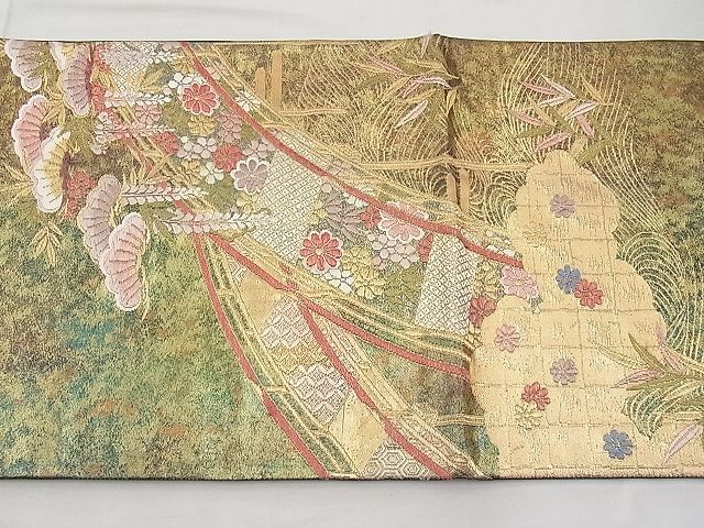 平和屋着物◎六通柄袋帯 唐織 小袖錦 金糸 引箔 逸品 BAAI9425sa
