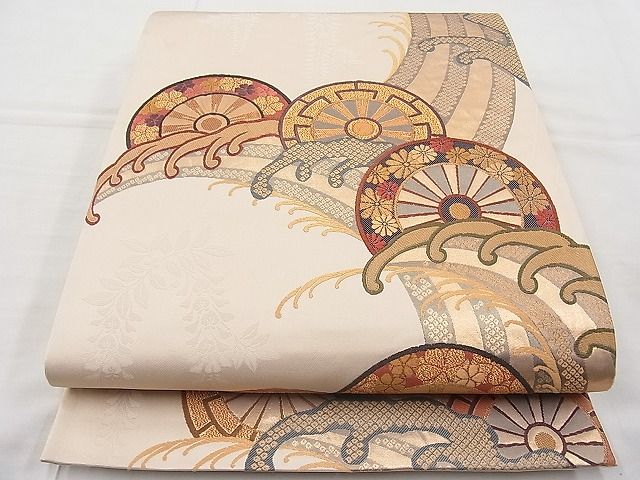 平和屋着物◎全通柄袋帯 唐織 優都里 金糸 逸品 BAAI9440sa