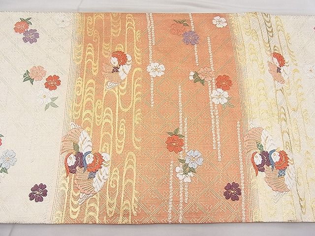 袋帯 佐賀錦 華柄 蝶々 藤の花 金銀糸 華やか 振袖 NO-188 袋帯 佐賀錦 華柄 蝶々 藤の花 金銀糸 華やか 振袖 NO-188