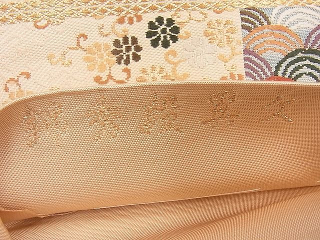 平和屋着物◎六通柄袋帯 唐織 錦秀段異文 金糸 逸品 BAAI9459sa