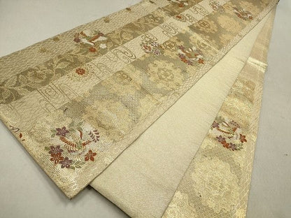 平和屋着物◎佐賀錦 六通柄袋帯 正倉院鳳凰花文 金糸 逸品 DAAH9134mz