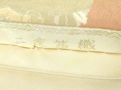 平和屋着物◎西陣 服部織物謹製 六通柄袋帯 こはく錦 天井花丸文 二重箔織 金銀糸 逸品 DAAH9070mz