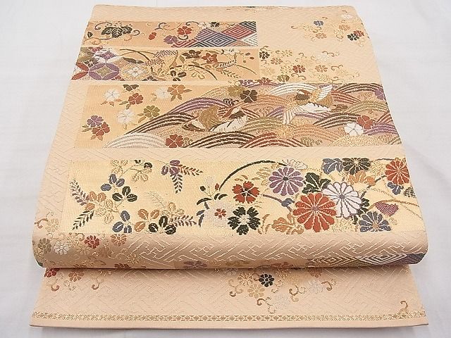 平和屋着物◎六通柄袋帯 唐織 錦秀段異文 金糸 逸品 BAAI9459sa