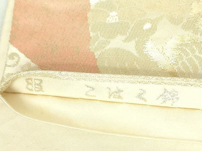 平和屋着物◎西陣 服部織物謹製 六通柄袋帯 こはく錦 天井花丸文 二重箔織 金銀糸 逸品 DAAH9070mz