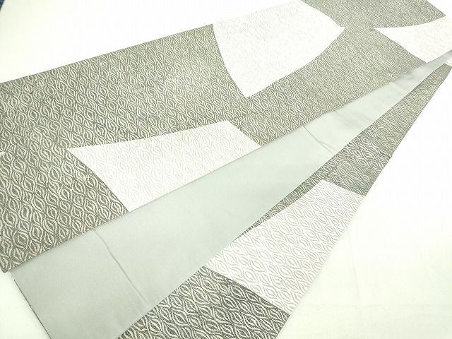 平和屋着物◎全通柄袋帯 抽象文 銀彩 逸品 DAAH9074mz