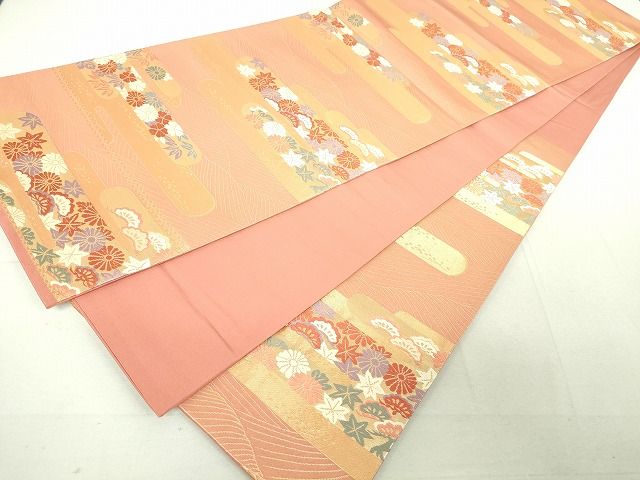 平和屋着物◎六通柄袋帯 唐織 霞取り花文 金糸 逸品 DAAH9106mz