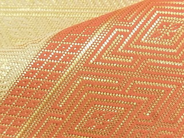 平和屋着物◎佐賀錦 全通柄袋帯 松皮菱 金糸 逸品 BAAJ0602if