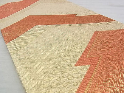 平和屋着物◎佐賀錦 全通柄袋帯 松皮菱 金糸 逸品 BAAJ0602if
