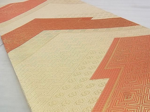 平和屋着物◎佐賀錦 全通柄袋帯 松皮菱 金糸 逸品 BAAJ0602if