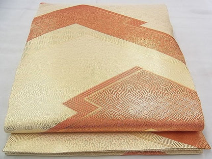 平和屋着物◎佐賀錦 全通柄袋帯 松皮菱 金糸 逸品 BAAJ0602if