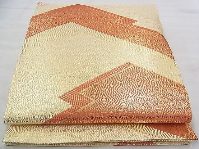 平和屋着物◎佐賀錦 全通柄袋帯 松皮菱 金糸 逸品 BAAJ0602if