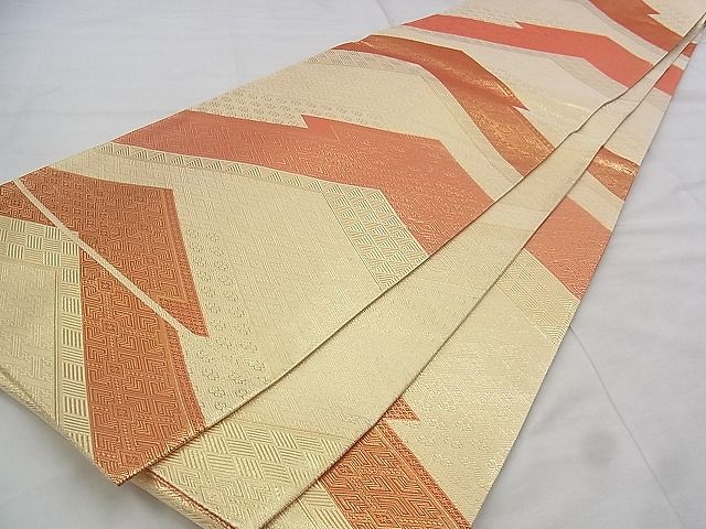 平和屋着物◎佐賀錦 全通柄袋帯 松皮菱 金糸 逸品 BAAJ0602if