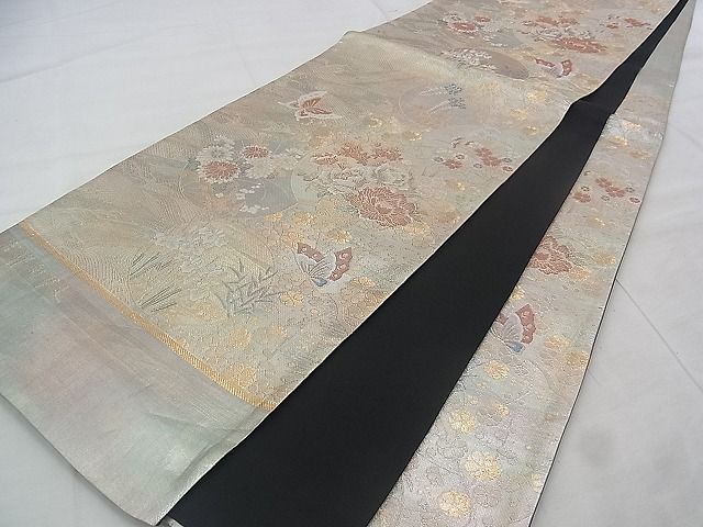 平和屋着物◎六通柄袋帯 吉祥彩華文 金銀糸 逸品 未仕立て BAAJ0648if
