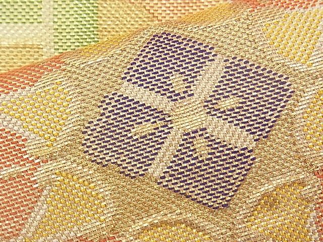 平和屋着物◎佐賀錦 六通柄袋帯 正倉院蜀江文様 金銀糸 逸品 BAAJ0642if