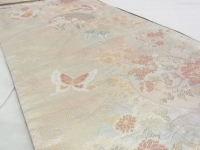 平和屋着物◎六通柄袋帯 吉祥彩華文 金銀糸 逸品 未仕立て BAAJ0648if