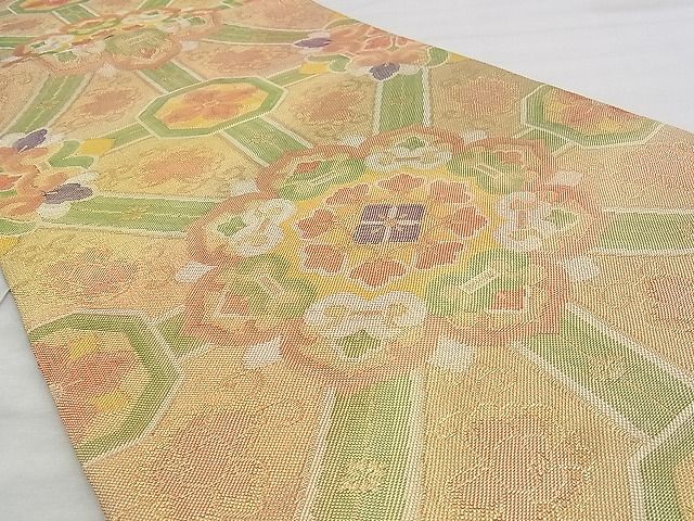 平和屋着物◎佐賀錦 六通柄袋帯 正倉院蜀江文様 金銀糸 逸品 BAAJ0642if