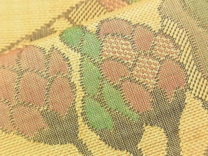平和屋着物◎六通柄袋帯 ふくれ織 切嵌花文 逸品 BAAJ0686if