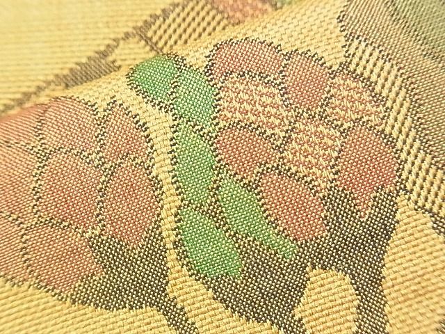 平和屋着物◎六通柄袋帯 ふくれ織 切嵌花文 逸品 BAAJ0686if