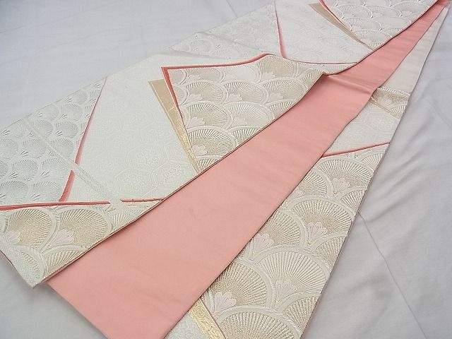 平和屋着物◎六通柄袋帯 唐織 松青海波 金銀糸 逸品 BAAJ1007if