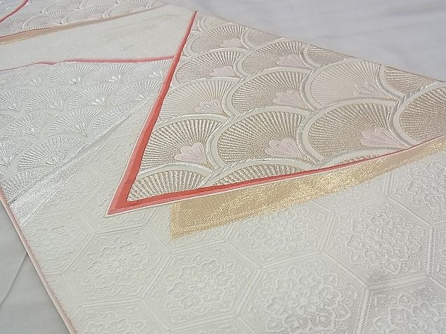 平和屋着物◎六通柄袋帯 唐織 松青海波 金銀糸 逸品 BAAJ1007if