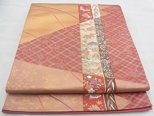 平和屋着物◎六通柄袋帯 唐織 雅蝶宝華文 石毛 金糸 逸品 BAAJ1034if
