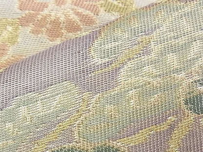 平和屋着物◎六通柄袋帯　遠山草花文　金銀糸　逸品　BAAJ1041if