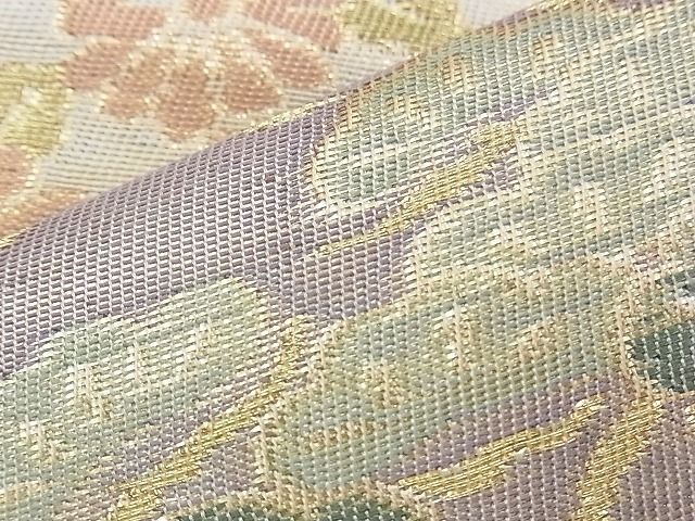 平和屋着物◎六通柄袋帯　遠山草花文　金銀糸　逸品　BAAJ1041if
