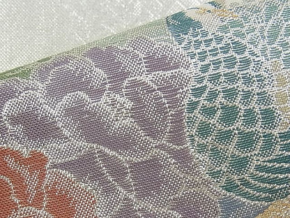 平和屋着物◎佐賀錦 六通柄袋帯 地紙花鳥文 金銀糸 逸品 BAAJ1037if