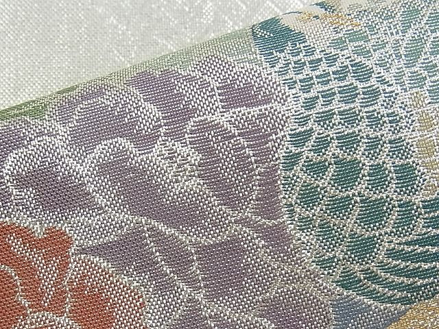 平和屋着物◎佐賀錦 六通柄袋帯 地紙花鳥文 金銀糸 逸品 BAAJ1037if