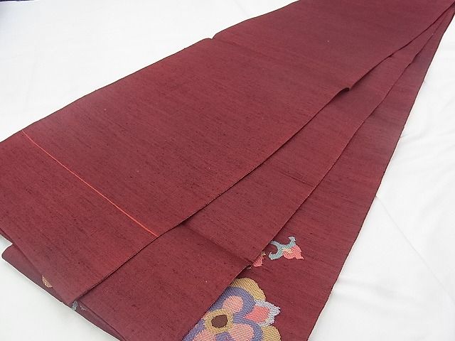 平和屋着物◎太鼓柄袋帯 すくい織 宝相華 逸品 BAAJ1064if