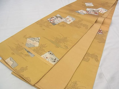 平和屋着物◎六通柄袋帯 唐織 平安色紙 古代九百錦 金糸 逸品 BAAJ1092if
