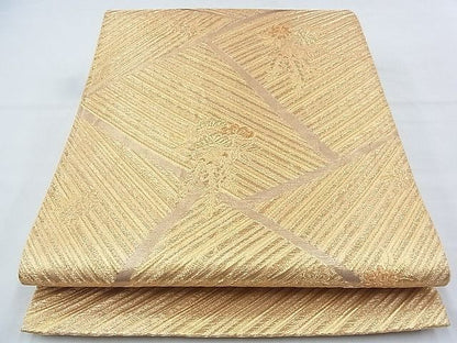 平和屋着物◎六通柄袋帯 切嵌花文 金糸 逸品 BAAI9943ns