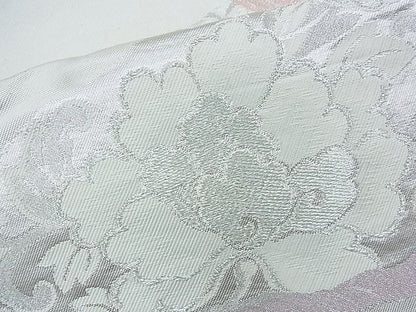 平和屋着物◎六通柄袋帯 道長花唐草文 銀糸 逸品 BAAI9949ns