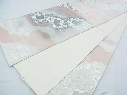 平和屋着物◎六通柄袋帯 道長花唐草文 銀糸 逸品 BAAI9949ns